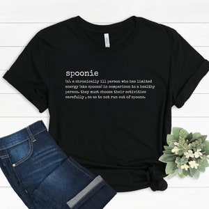 Spoonie Definiton Unisex T-Shirt Chronic Pain, Chronic Illness Awareness, Spoon Theory, Spoonie Tee Black