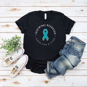 Trigeminal Neuralgia Hope For A Cure Unisex Awareness T-Shirt Trigeminal Neuralgia Awareness Tee, Facial Pain Warrior, Cute TN Apparel image 4