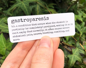 RETIRING ITEM | Cute Gastroparesis Definition 3” Vinyl Sticker | Gastroparesis Awareness, Gastroparesis Warrior Gift, GP Strong