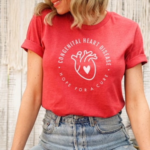 Congenital Heart Disease "Hope For A Cure" Unisex T-Shirt | Congenital Heart Defects Tee, CHD Awareness Gift, Cute CHD Shirt, Heart Warrior