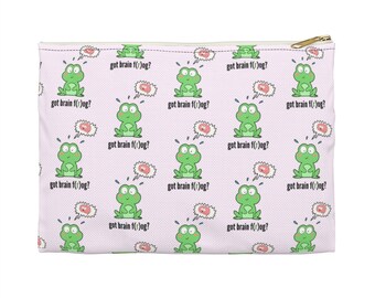 Cute "Brain Frog" Medical Accessory Pouch | Brain Fog Awareness, Chronic Illness Medicine Pouch, Spoonie Travel Pouch, Spoonie Humor Gift