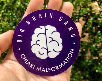 RETIRING ITEM | Chiari Malformation "Big Brain Gang" 3" Sticker | Brain Surgery, Decompression Surgery | Waterproof, Tearproof