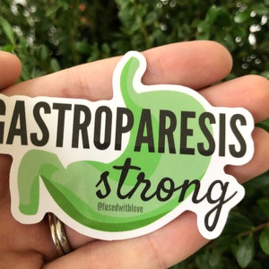 RETIRING ITEM | Gastroparesis Strong 3” Vinyl Green Sticker Ehlers Danlos Syndrome, Intestinal Dysmotility | Waterproof, Tearproof