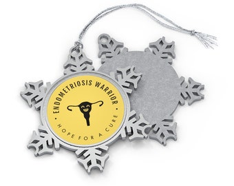 Endometriosis Warrior "Hope For A Cure" Snowflake Ornament | Cute Endo Ornament, Endometriosis Christmas Gift, Spoonie Ornament, Endo Gift