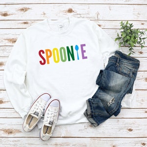 Rainbow Spoonie Unisex Crewneck Sweatshirt | Chronic Illness, Dysautonomia, Spoon Theory, EDS, POTS, Autoimmune Disease