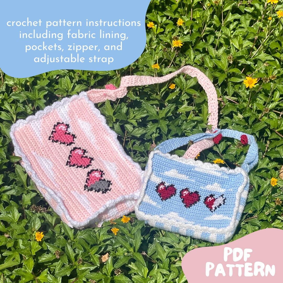 On Cloud 8-bit Tote Crochet PDF Pattern Gamer Aesthetics Tote