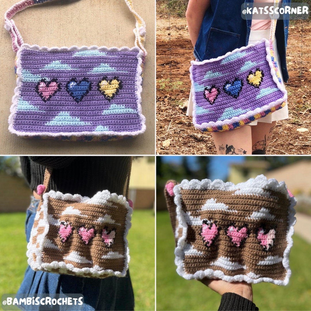 On Cloud 8-bit Tote Crochet PDF Pattern - Gamer Aesthetics Tote