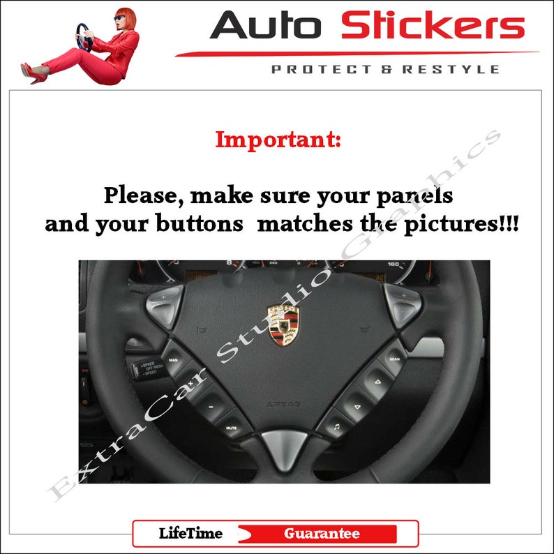 Porsche Cayenne Steering Wheel Stickers Decals for Repair Worn Buttons