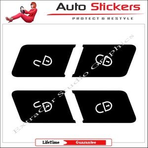 Mercedes C/E Class Central Door Lock Button Sticker Decal Worn Knob Switch