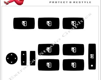 Fiat Croma Windows Button Stickers Decals for Repair Worn Button Knob Switch