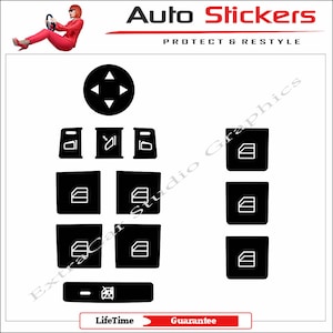 Fits Mercedes C E Class Windows Stickers Decals for Repair Worn Button Knob Switch