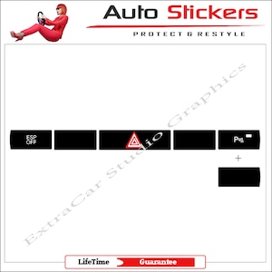 Audi A6 Buttons Decals ESP Dashboard Repair Stickers Worn Button Knob Switch