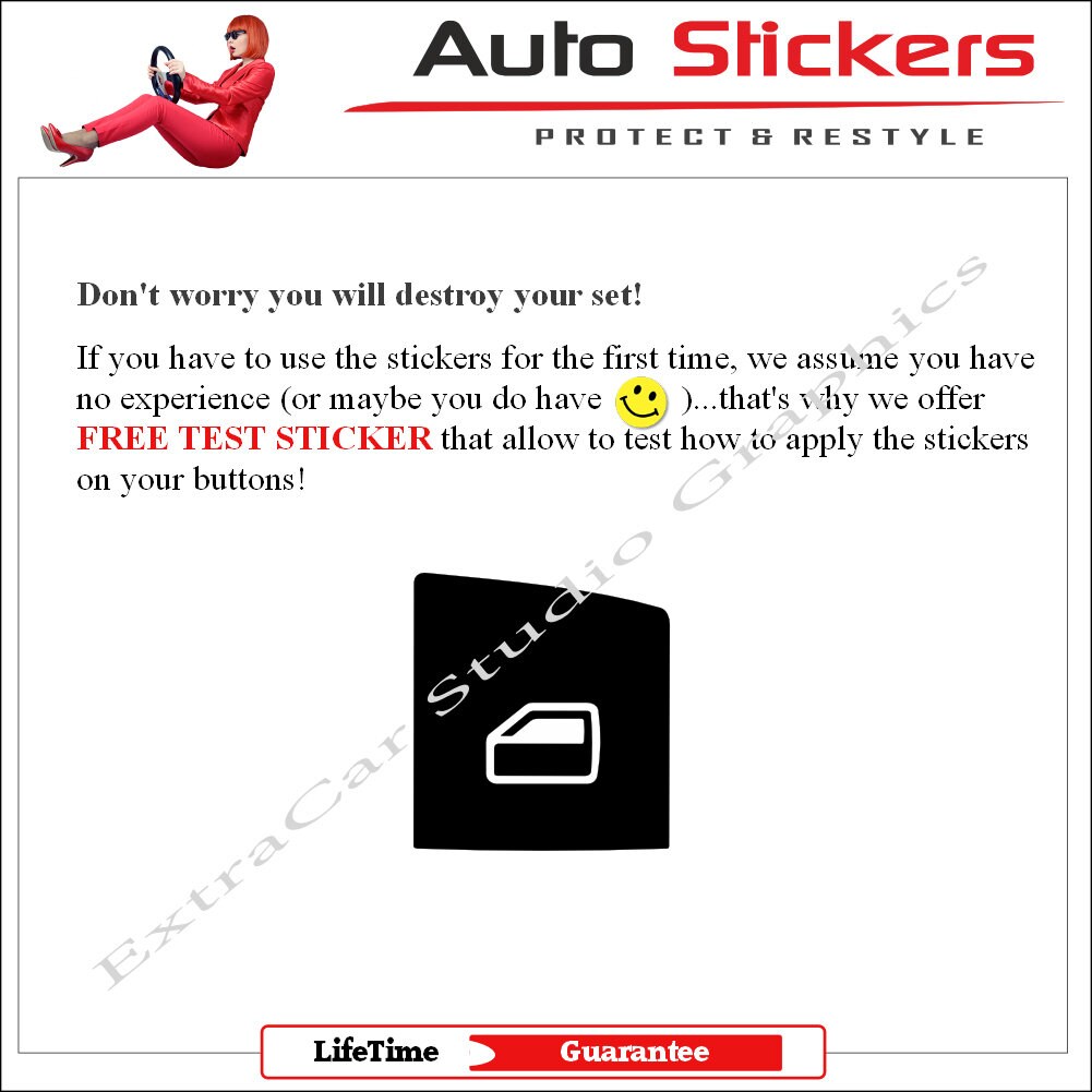 Audu A6 A8 Windows Stickers Decals for Repair Worn Button Knob