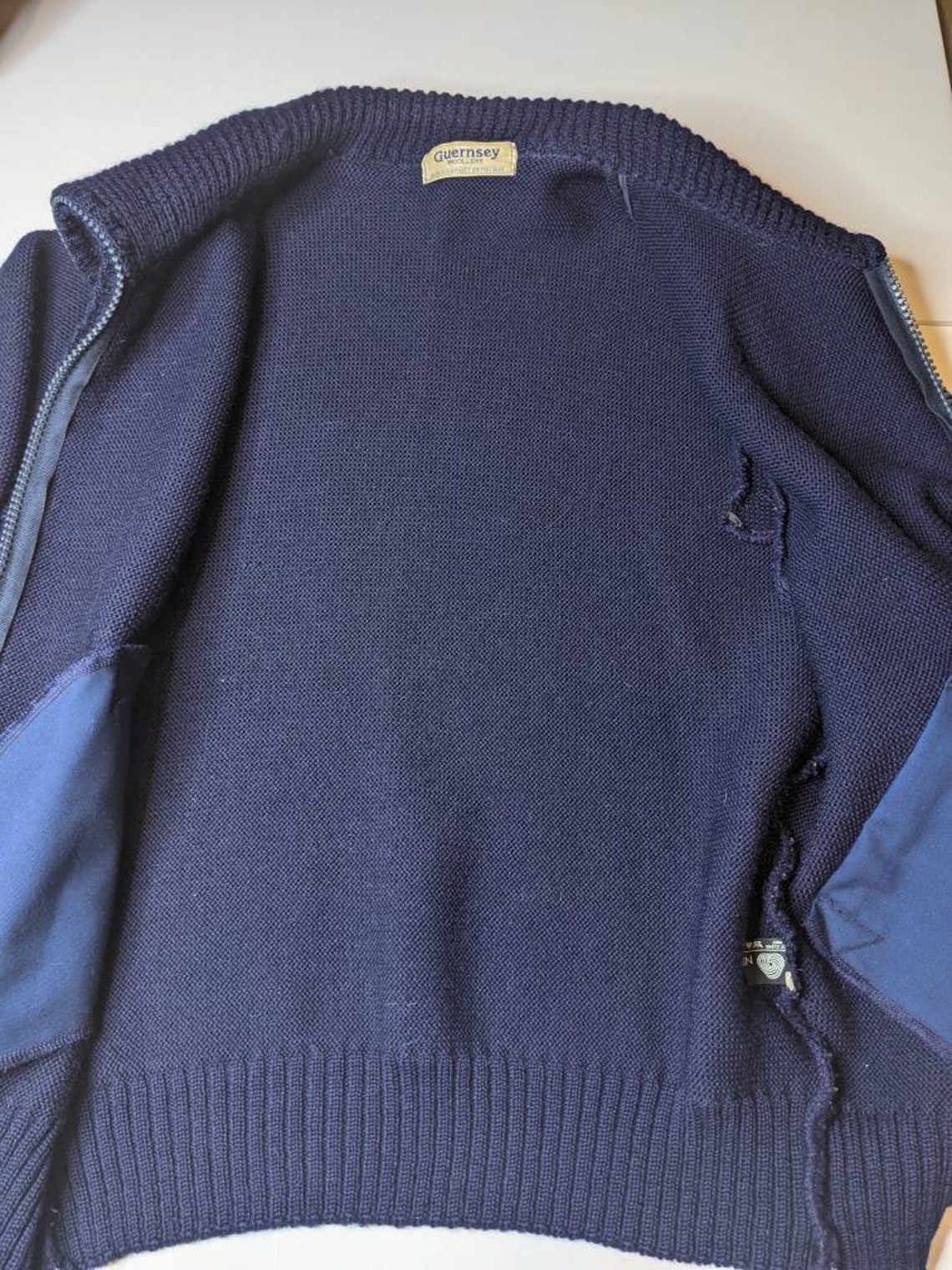 Guernsey Woollens genuine Fisherman navy blue Sweater | Etsy