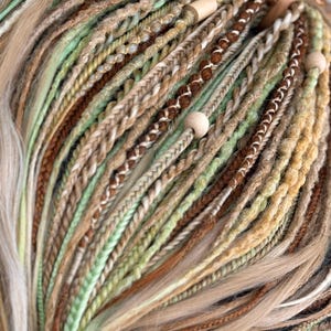 Long Boho Double Ended Braid Extensions: Light Blonde & Mint Green