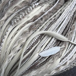 Boho Dreadlock Extensions: Light & Dark Grey Kanekalon Dreads
