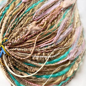 Boho Spring set of synthetic braids and dread extensions, custom set of dreads, personalized gift