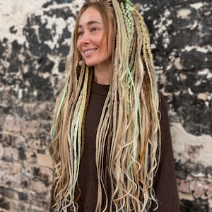 Long Boho set of double ended dread extensions and braids, custom set of dreads, personalized gift