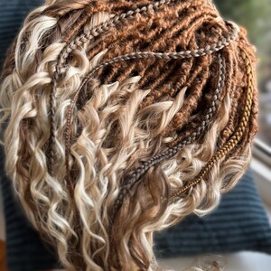 Blonde Kanekalon Dread Extensions: Beige & Light Blonde Braids