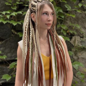 Bohemian Synthetic Braid Extensions: Rose Gold, Blonde Dreads - Custom Set