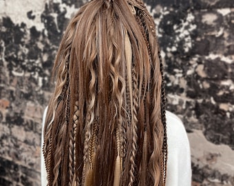 Hot Cocoa Synthetic Braids and Dread Extensions: Full Set, Custom Dreads