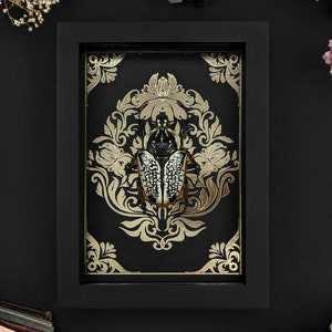 Eingerahmt Goliathus Orientalis Käfer: Gold Barock Gothic Home Decor