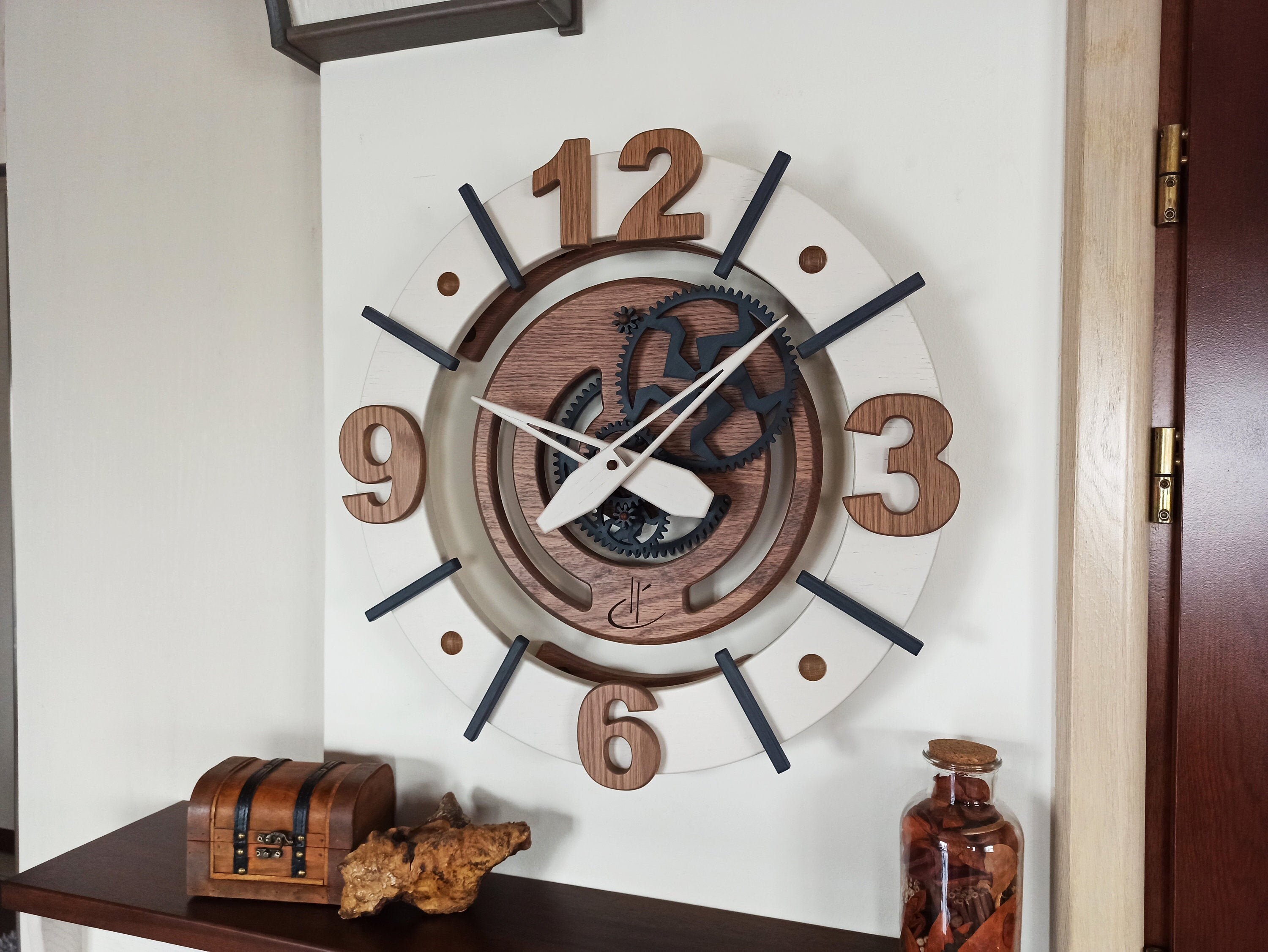 Wooden Gear Wall Clocks