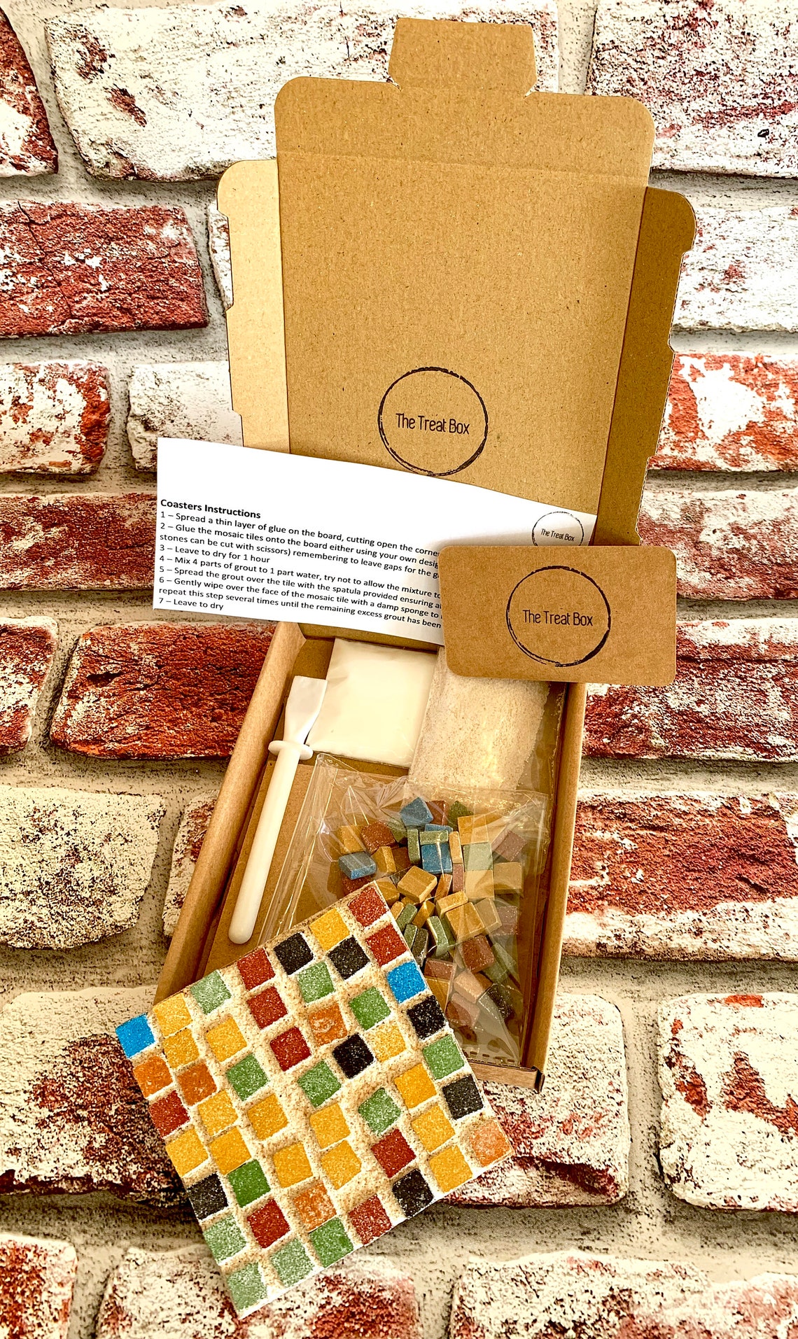 Kids Mosaic Coaster Tile making kit School Kids Craft Etsy