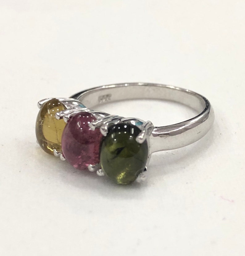 Multi Color Tourmaline Rings For Women 100/% Real Natural Gemstone 925 Sterling Silver Wedding Ring Fine Jewelry .