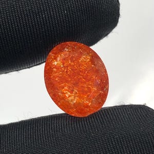 4.55 Ct’s , Natural Sunstone Gem , Orange Fire Sunstone Gem , Oval Cut Gemstone , Faceted Sunstone , Loose Gemstone For High Jewellery.