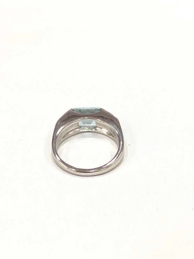 Natural Aquamarine Aquamarine Emerald Cut Aquamarine Solitaire March Birthstone Emerald Cut Ring Engagement Ring. Aquamarine Ring
