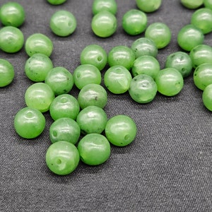 Siberian Green Jade Beads - 7.5mm