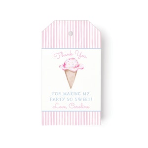 Party Favor Gift Tags   |  Ice Cream Party Tags  |   Girl Birthday Gift Tags  |   Sweet Celebration Favor Gift Tags