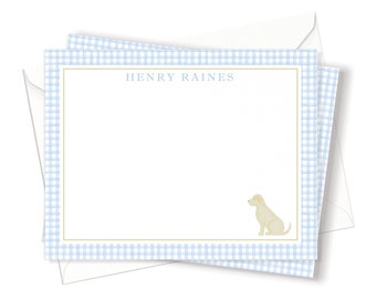 Boys Stationery   | Thank you notes for Kids  | Labrador Stationery Set   |  Boys Personalized Stationery