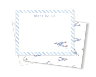 Boys Stationery   | Thank you notes for Kids  | Airplane Stationery Set   |  Boys Personalized Stationery