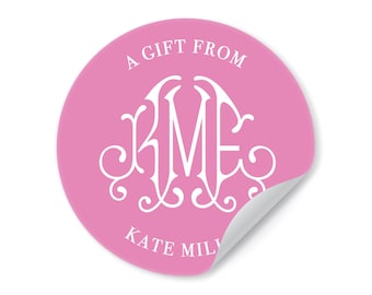 Personalized Gift Stickers  |  Matte Stickers  |  Monogrammed Gift Stickers  |  Family Gift Stickers