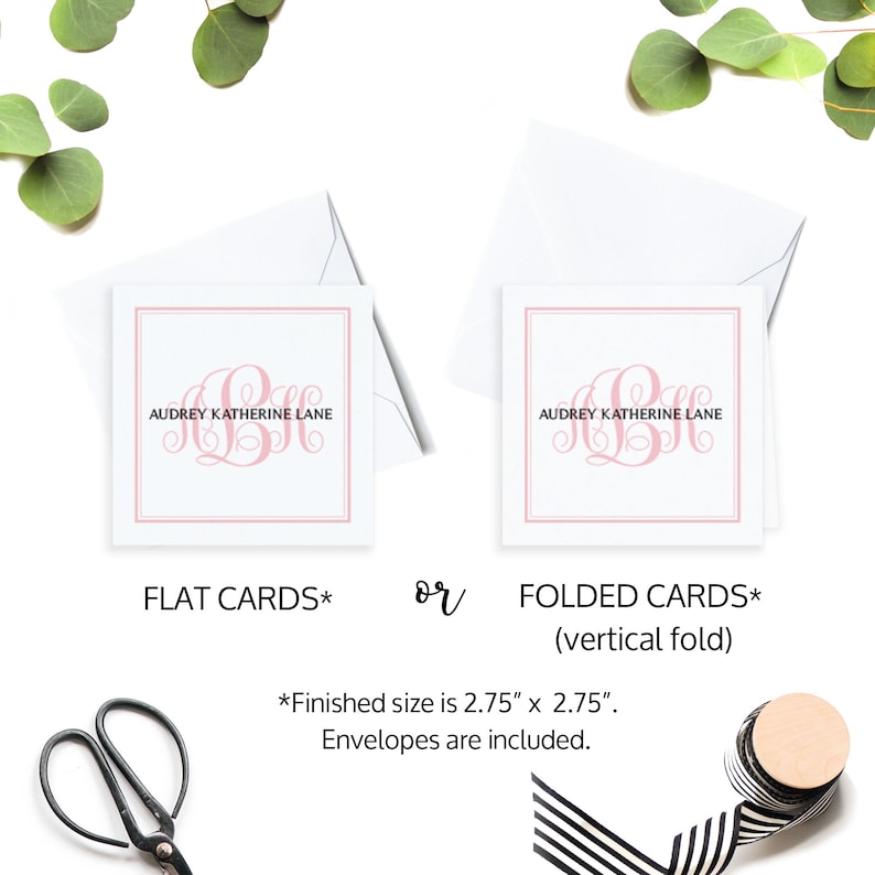 Enclosure Cards With Envelopes Personalized Gift Enclosure Etsy