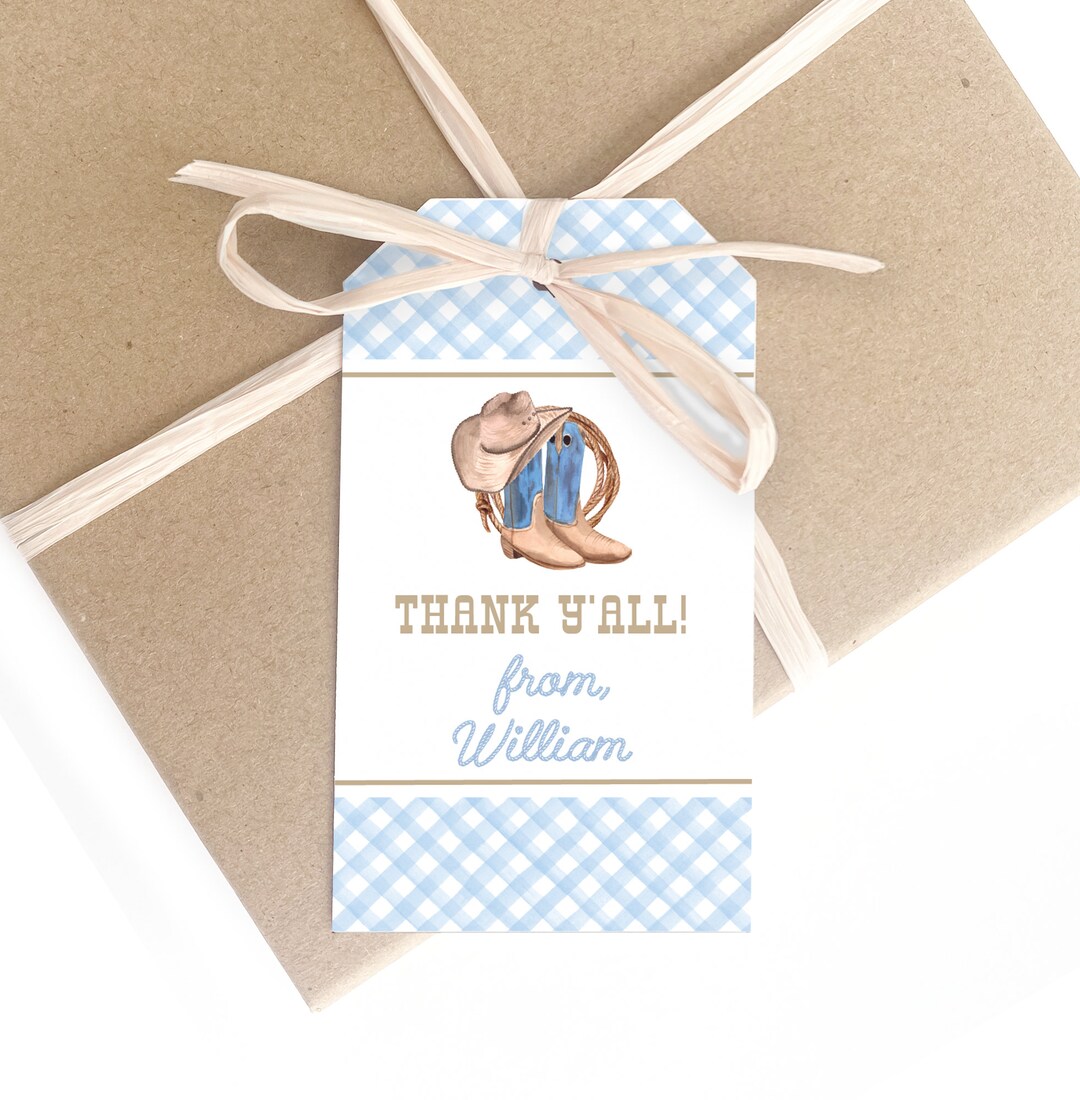 Party Favor Gift Tags | First Rodeo Gift Tags | Cowboy Gift Tags ...