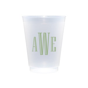 Personalized Frosted Plastic Cups: Shatterproof Monogrammed Party Favors