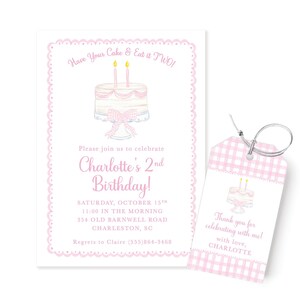 Girls Birthday Invitations  |  Girls Second Birthday Invite  |  Have your cake & eat it TWO  |   Birthday Invitations  |   Digital Invite
