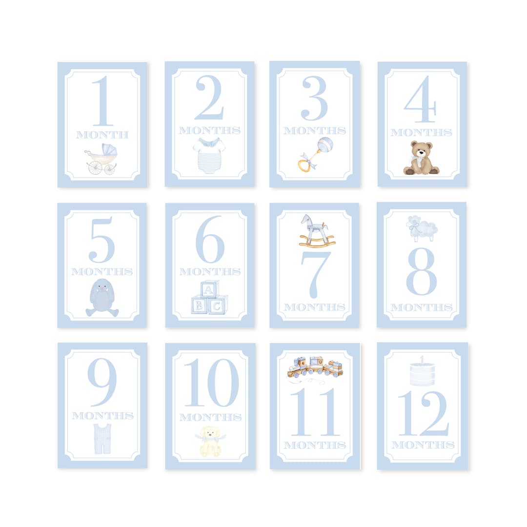 Baby Milestone Cards | Baby Shower Gift | Baby’s First Year | Baby Boy ...