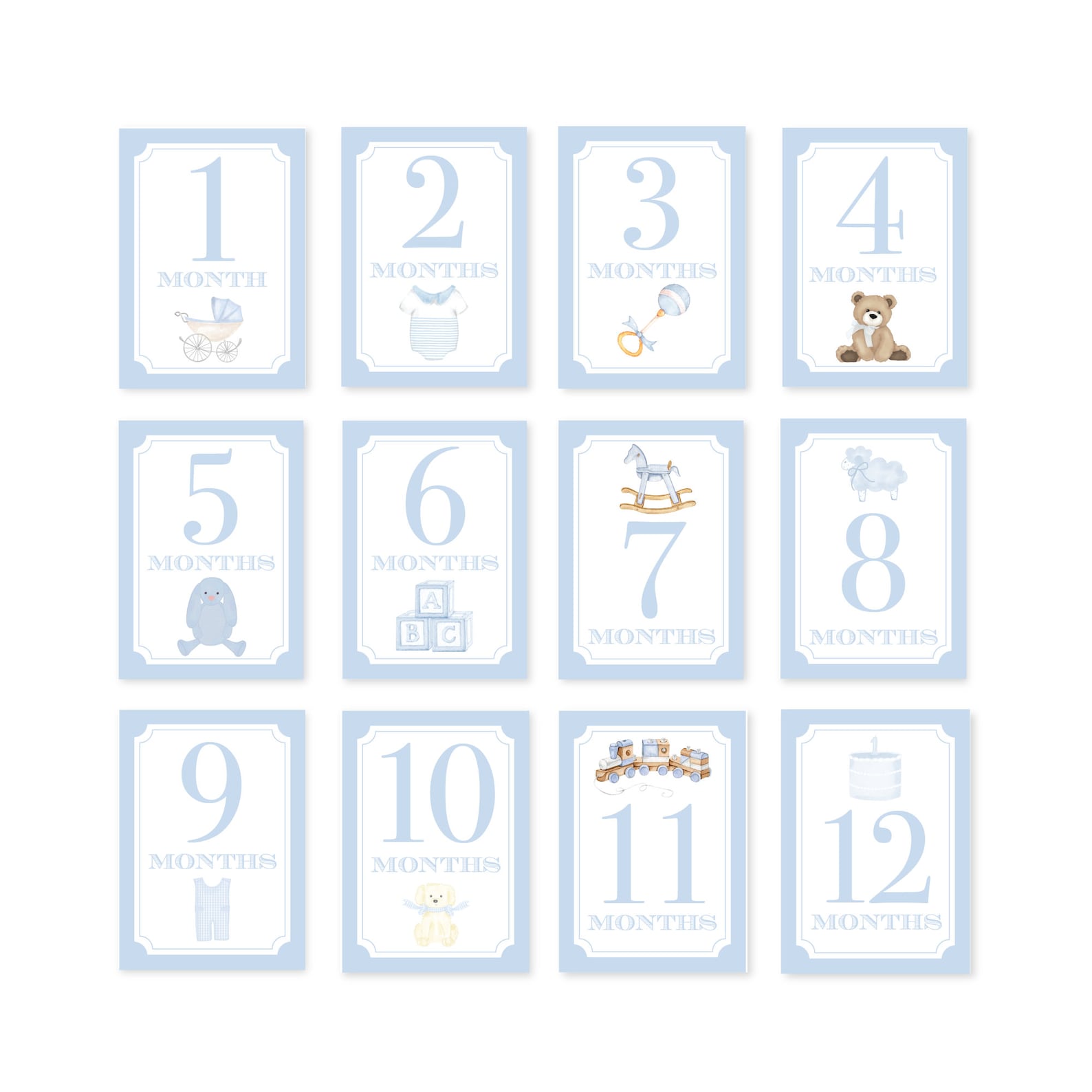 Baby Milestone Cards | Baby Shower Gift | Baby’s First Year | Baby Boy ...