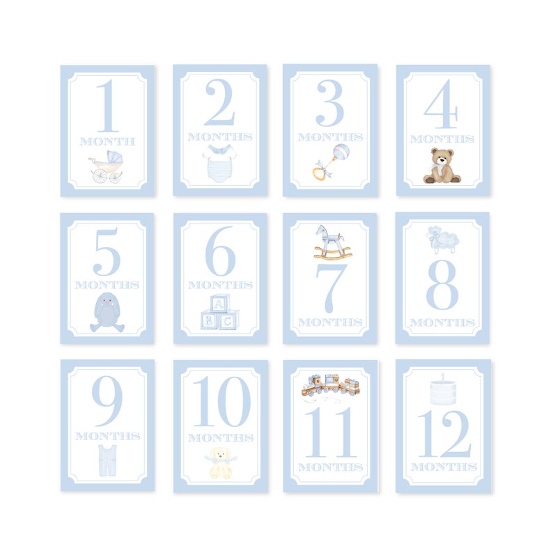 Baby Milestone Cards | Baby Shower Gift | Baby’s First Year | Baby Boy ...