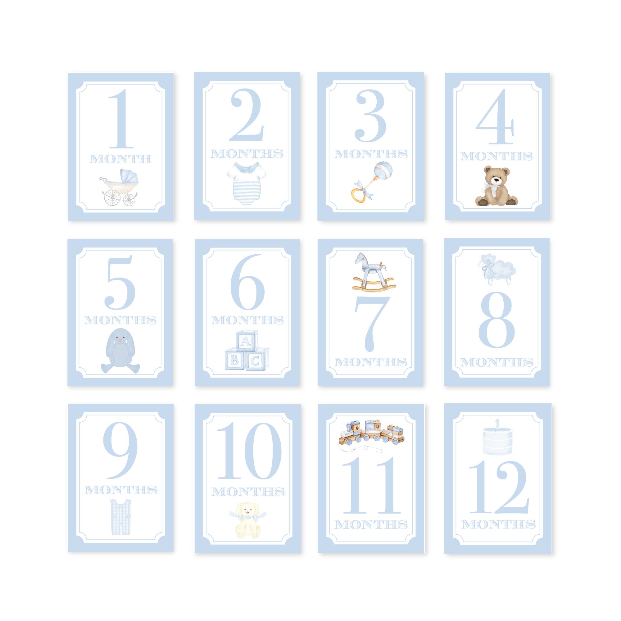 Baby Milestone Cards | Baby Shower Gift | Baby’s First Year | Baby Boy ...