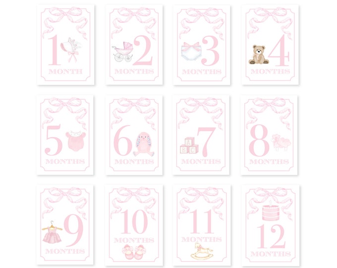 Baby Milestone Cards |  Baby Shower Gift  |  Baby’s First year  |  Baby Girl Milestone Cards  |  Baby Girl