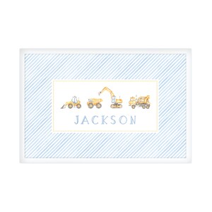 Boys Placemat  |  Construction Vehicle Placemat   |  Personalized Placemat  |  Laminated Placemat  |  Personalized Gift |  Gifts for Kids