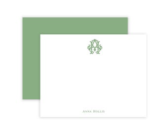 Interlocking Monogram Note Card |  Personalized Stationery | Stationery Set  | Thank you Notes |  Personalized Gift