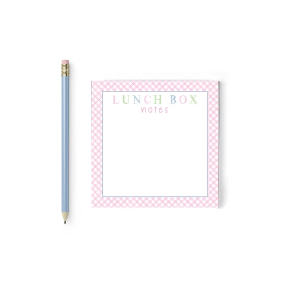 Lunch Box Notes Notepad: Pink, Blue & Green, 5x5 (50 or 100 Sheets)