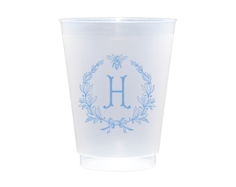 Personalized Frosted Plastic Cups: Shatterproof Monogrammed Party Favors