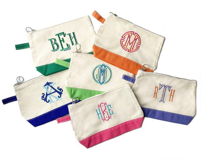 Makeup Bag | Cosmetic Bag  |  Embroidered Bag |  Personalized Bag  |  Monogrammed Bag  |  Personalized Gift  |  Monogrammed Gift